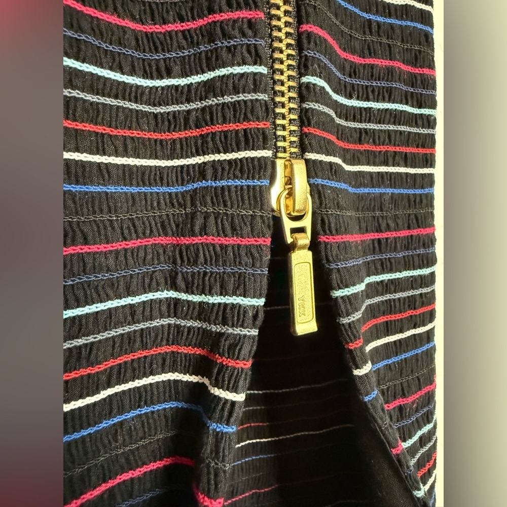 Saaksha & Kinni Silk Blend Striped Midi Skirt Front Zip Slit - New - Size S — image 5 of 6